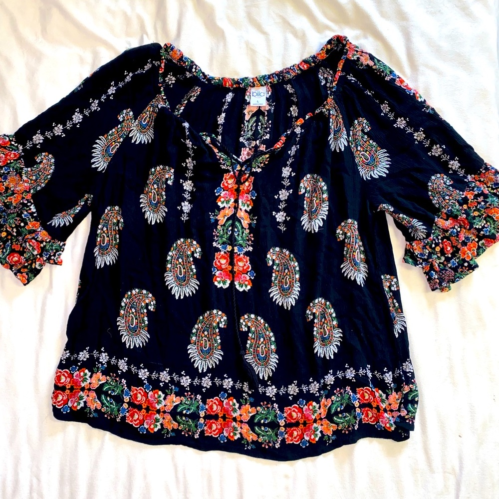 Bila Boho Floral Dressy Blouse